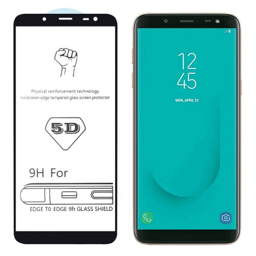 9H 5D Full Glue Full Screen Tempered Glass Film for Galaxy J6 (2018)