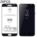 25 PCS 9H 5D Full Glue Full Screen Tempered Glass Film for Galaxy J7+
