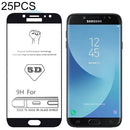 25 PCS 9H 5D Full Glue Full Screen Tempered Glass Film for Galaxy J7 Pro