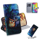 Oil Painting Owl Pattern Coloured Drawing Horizontal Flip Leather Case for Galaxy M20, with Holder & Card Slots & Wallet
