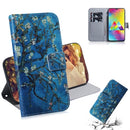 Apricot Flower Pattern Coloured Drawing Horizontal Flip Leather Case for Galaxy M20, with Holder & Card Slots & Wallet