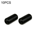 10 PCS Aluminum Metal Capsule Buckle Non Binding Shoe Lace Accessories (Black)