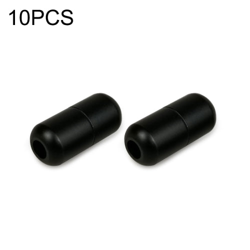 10 PCS Aluminum Metal Capsule Buckle Non Binding Shoe Lace Accessories (Black)