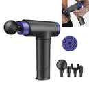 Fitness Mini Body Massage Band Massage Guns Portable USB Chargeable Deep Tissue Muscle Massager With 4 Massage Heads, Specifications: Button(Black)