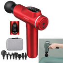 LCD USB Rechargeable Massager Body Massage Band Muscle Massager Relaxer, Style: 8 Massage Heads + Handbag (Red)