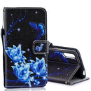 Blue Folwer Pattern Horizontal Flip Leather Case for Sony Xperia L3, with Holder & Card Slots & Wallet