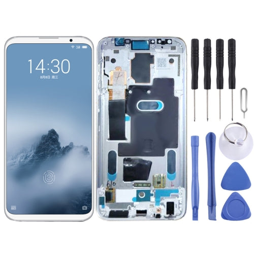 LCD Screen and Digitizer Full Assembly with Frame for Meizu 16 / 16th / M882H / M882Q(White)