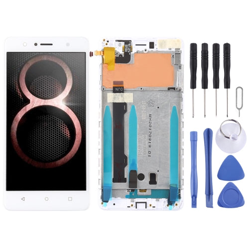 LCD Screen and Digitizer Full Assembly with Frame for Lenovo K8 (White)