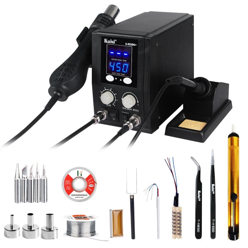 Kaisi 8586+ SMD Rework Soldering Station Hot Air Gun Soldering Station Repair Welding Set PCB Desoldering Tool, US Plug