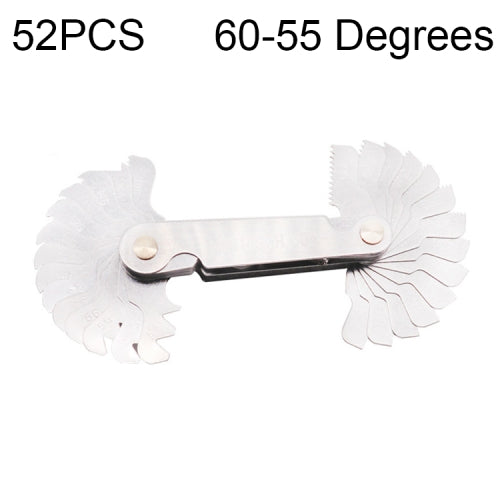 52 PCS Metric 60 Degrees +British 55 Degrees CR Stainless Steel Thread Gauge