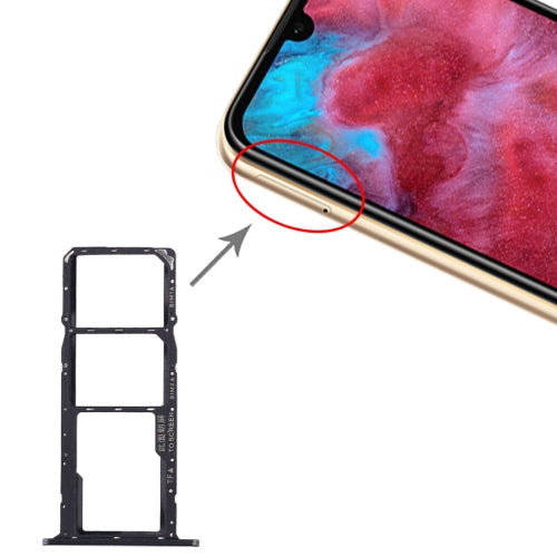 SIM Card Tray + SIM Card Tray + Micro SD Card Tray for Huawei Honor Play 3e (Black)