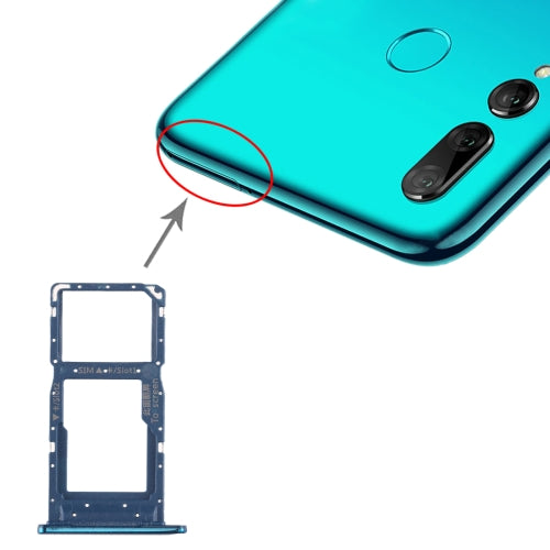 SIM Card Tray + SIM Card Tray / Micro SD Card Tray for Huawei Enjoy 9s (Blue)