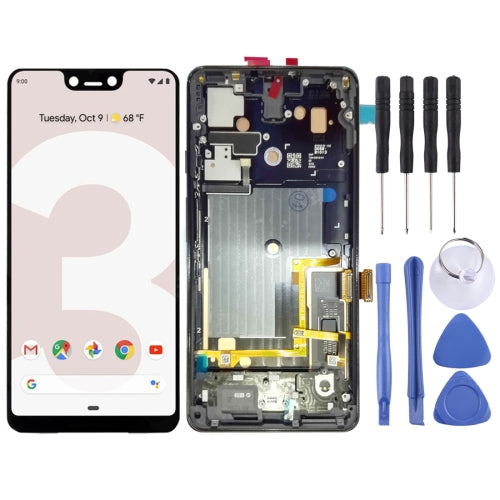 LCD Screen and Digitizer Full Assembly with Frame for Google Pixel 3 XL(Black)