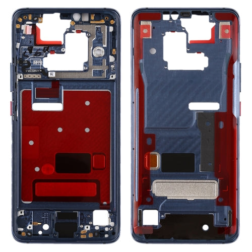 Front Housing LCD Frame Bezel Plate with Side Keys for Huawei Mate 20 Pro(Blue)