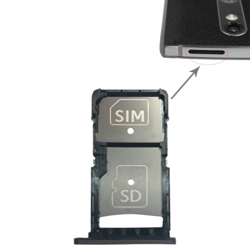 SIM Card Tray + Micro SD Card Tray for Motorola Droid Turbo 2 / XT1585(Grey)