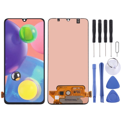 Super AMOLED Material LCD Screen and Digitizer Full Assembly for Samsung Galaxy A70s (Black)