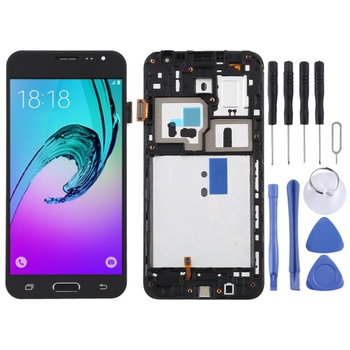 TFT Material LCD Screen and Digitizer Full Assembly with Frame for Galaxy J3 (2016) / J320F(Black)