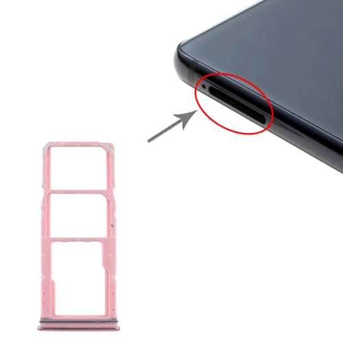 SIM Card Tray + SIM Card Tray + Micro SD Card Tray for Samsung Galaxy A9 (2018) SM-A920 (Pink)