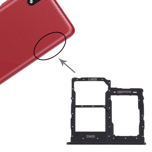 SIM Card Tray + SIM Card Tray + Micro SD Card Tray for Samsung Galaxy A01 Core SM-A013 (Black)