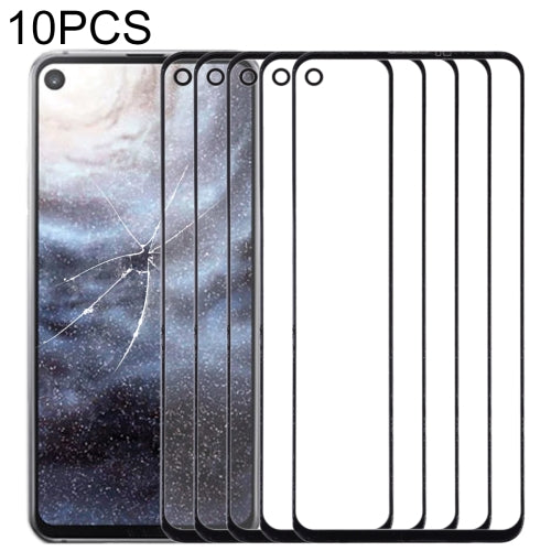 10 PCS Front Screen Outer Glass Lens for Samsung Galaxy A8s / Galaxy A9 Pro 2019(Black)