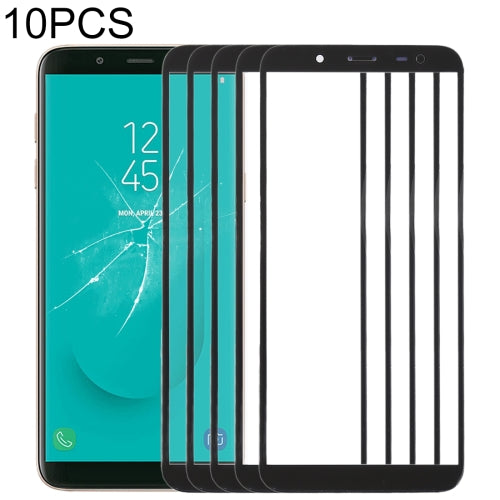 10 PCS Front Screen Outer Glass Lens for Samsung Galaxy J6, J600F/DS, J600G/DS (Black)