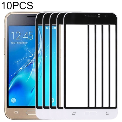 10 PCS Front Screen Outer Glass Lens for Samsung Galaxy J1 (2016) / J120(White)
