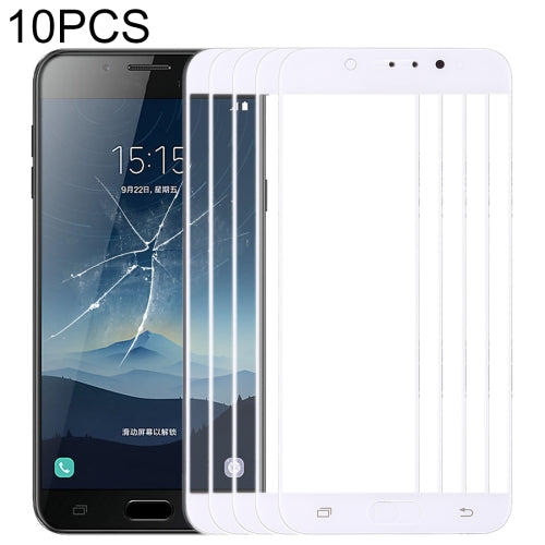 10 PCS Front Screen Outer Glass Lens for Samsung Galaxy C8 / C7100, C7(2017) / J7+, C710F/DS(White)