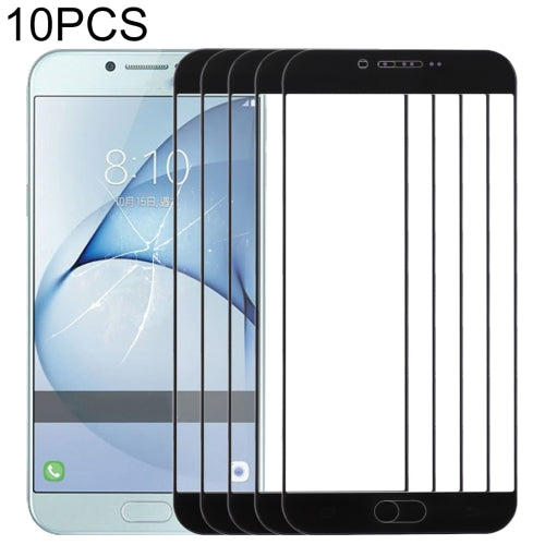 10 PCS Front Screen Outer Glass Lens for Samsung Galaxy A8 (2016) / A810(Black)