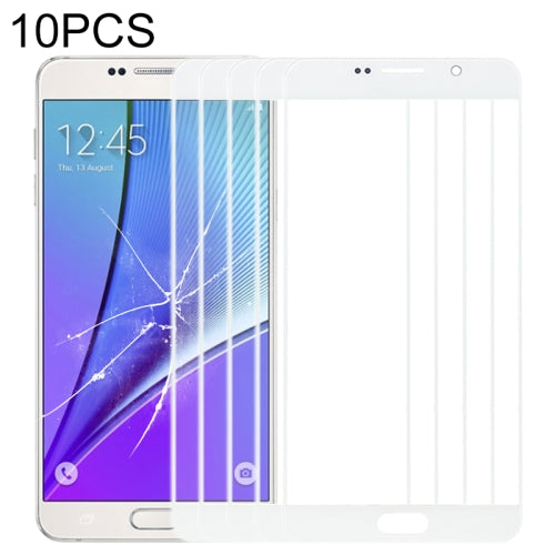 10 PCS Front Screen Outer Glass Lens for Samsung Galaxy Note 5 (White)