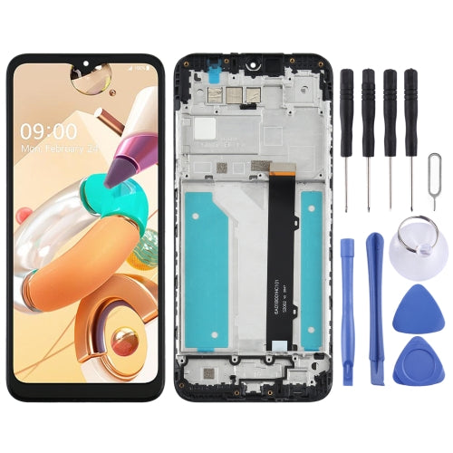 LCD Screen and Digitizer Full Assembly With Frame for LG K41s LMK410EMW, LM-K410EMW, LM-K410(Black)