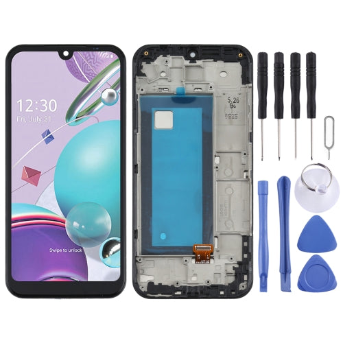 LCD Screen and Digitizer Full Assembly With Frame for LG K31 LM-K300Q, LMK300(Black)
