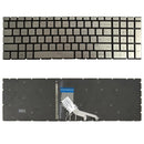 US Version Keyboard with Keyboard Backlight for HP 15-DA 15-DA0002DX 15-DA0008CA 15-DB 15-DB0003CA TPN-C135 TPN-C136 (Silver)