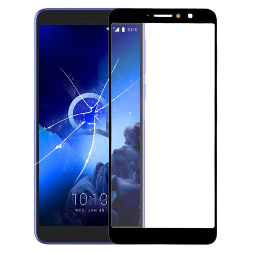 Front Screen Outer Glass Lens for Alcatel 1X (2019) 5008T 5008D 5008Y (Black)