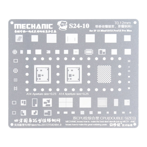 MECHANIC S24-10 0.12mm BGA Reballing Stencil Template for iPhone 12 Pro/12/12 Mini/12 Pro Max