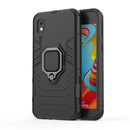PC + TPU Shockproof Protective Case with Magnetic Ring Holder for Galaxy A2 Core(Black)
