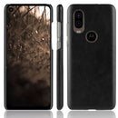 Shockproof Litchi Texture PC + PU Case For Motorola One Vision(Black)