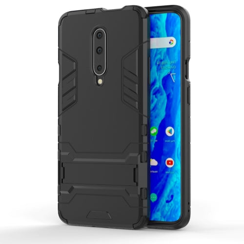 Shockproof PC + TPU Case for OnePlus 7 Pro, with Holder(Black)