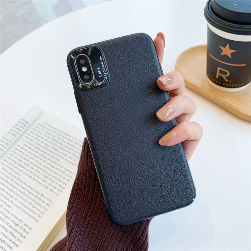 For iPhone XS/X All-Inclusive Pure Prime Skin Plastic Case with Lens Ring Protection Cover(Black)