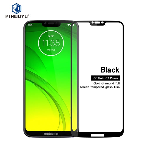 PINWUYO 9H 2.5D Full Glue Tempered Glass Film for Moto G7 power