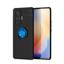 For VIVO X50 Pro Metal Ring Holder 360 Degree Rotating TPU Case(Black+Blue)