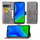 For Huawei P Smart 2020 Lucky Clover Pressed Flowers Pattern Leather Case with Holder & Card Slots & Wallet & Hand Strap(Gray)