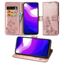 For Xiaomi Mi 10 Lite 5G Lucky Clover Pressed Flowers Pattern Leather Case with Holder & Card Slots & Wallet & Hand Strap(Rose Gold)