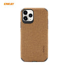 For iPhone 11 Pro ENKAY ENK-PC032 Business Series Denim Texture PU Leather + TPU Soft Slim Case Cover(Brown)