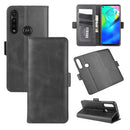 For Motorola Moto G Power Dual-side Magnetic Buckle Horizontal Flip Leather Case with Holder & Card Slots & Wallet(Black)