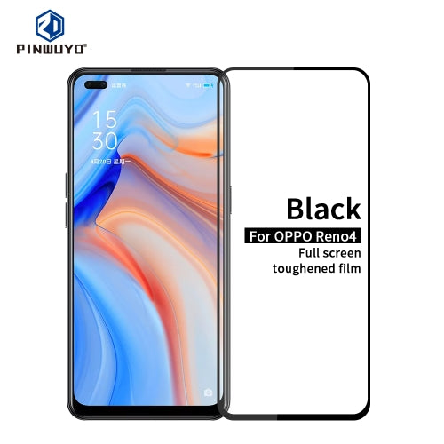 For Oppo Reno4 5G PINWUYO 9H 2.5D Full Screen Tempered Glass Film(Black)