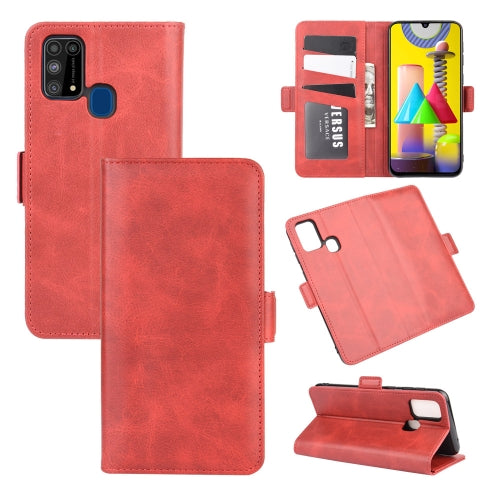 For Samsung Galaxy M31 Dual-side Magnetic Buckle Horizontal Flip Leather Case with Holder & Card Slots & Wallet(Red)