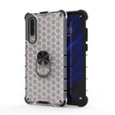 For Xiaomi Mi CC9 Shockproof Honeycomb PC + TPU Ring Holder Protection Case(White)
