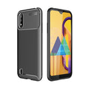 For Samsung Galaxy M01 Carbon Fiber Texture Shockproof TPU Case(Black)