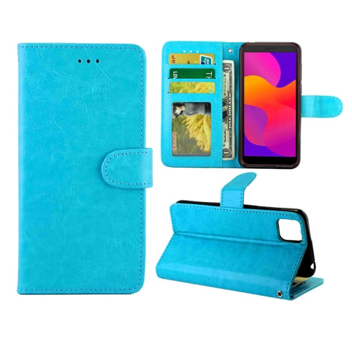 For Huawei Y5P(2020)/Honor9S Crazy Horse Texture Leather Horizontal Flip Protective Case with Holder & Card Slots & Wallet & Photo Frame(Baby Blue)