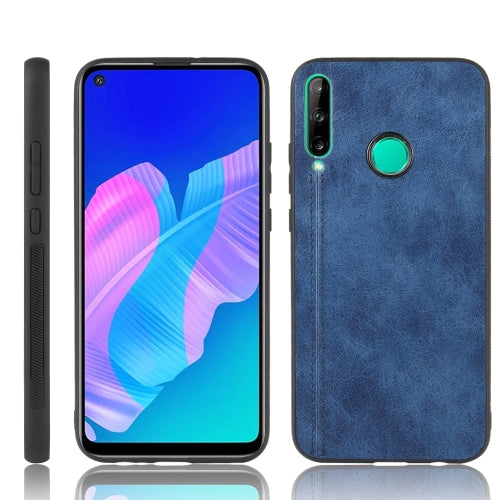 For Huawei Honor 9C Shockproof Sewing Cow Pattern Skin PC + PU + TPU Case(Blue)